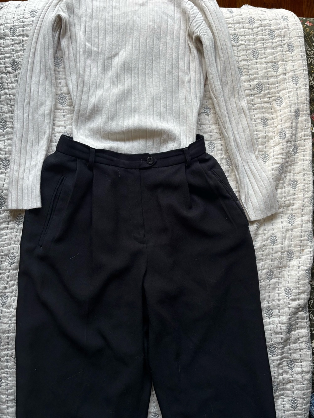 Liz Claiborne Black High-Waist Wide Leg Trousers
